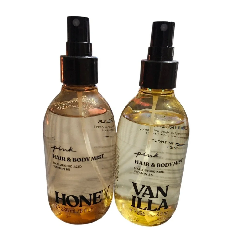 Victoria's Secret PINK Honey & Vanilla Hair & Body Mist Set 8oz Alcohol Free 2pk